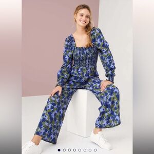 Alivia The Katya Jumpsuit in Floral Camo Olive Size Medium
